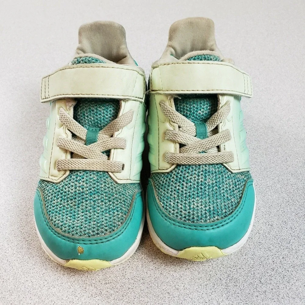 Adidas Kids Rapidarun El CQ0141 Ivory Teal Low Top Comfort Running‎ Shoes Size 6